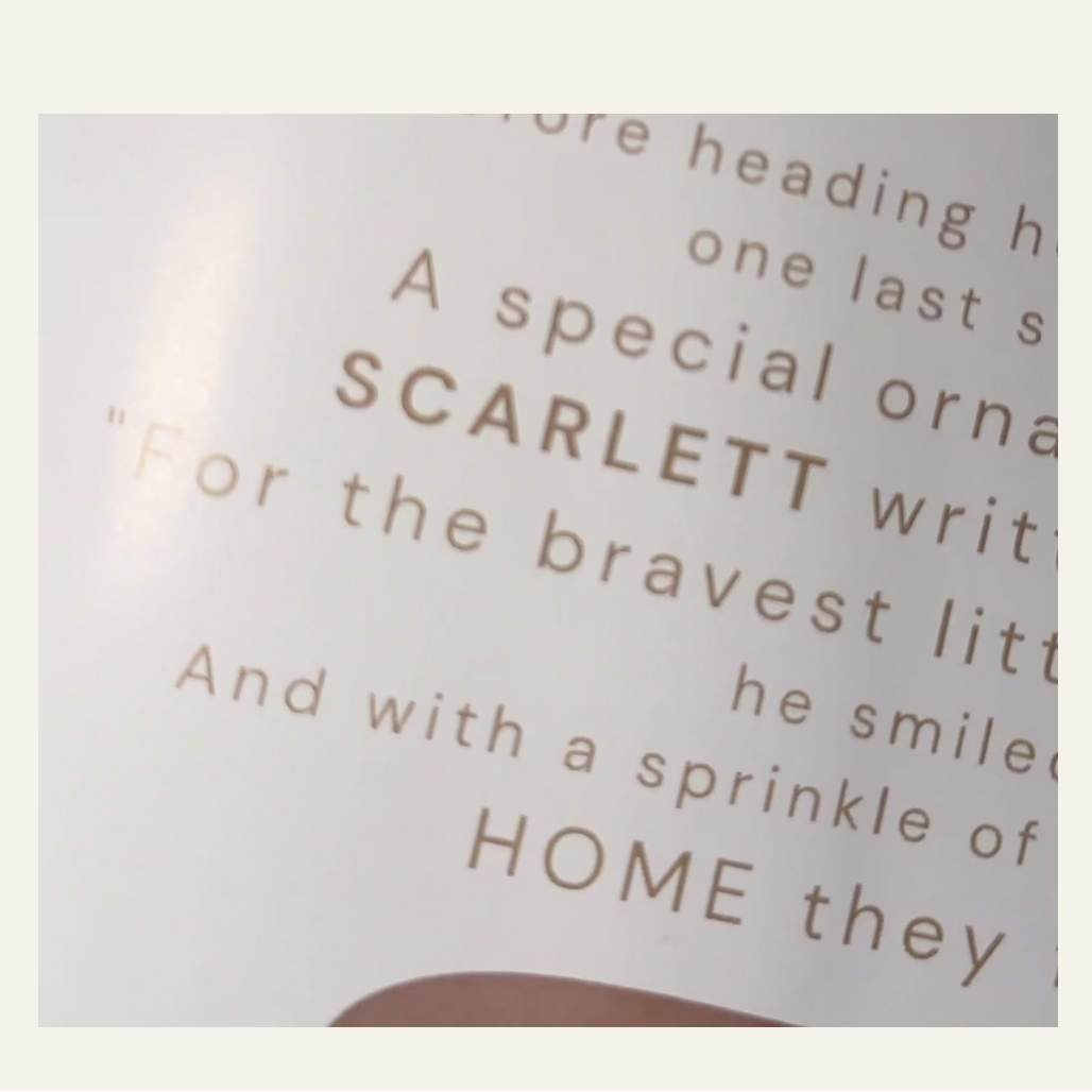 Child’s real name inside the story illustration