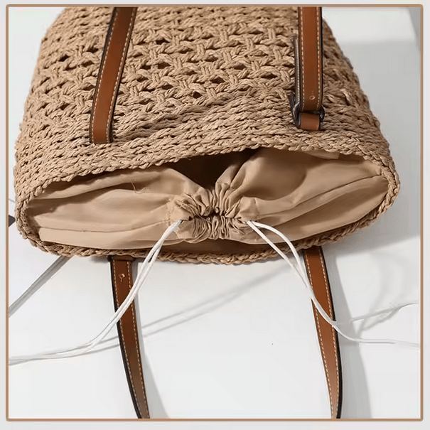 Sienna Tote β Handwoven Straw Bag with Leather Straps - Choices
