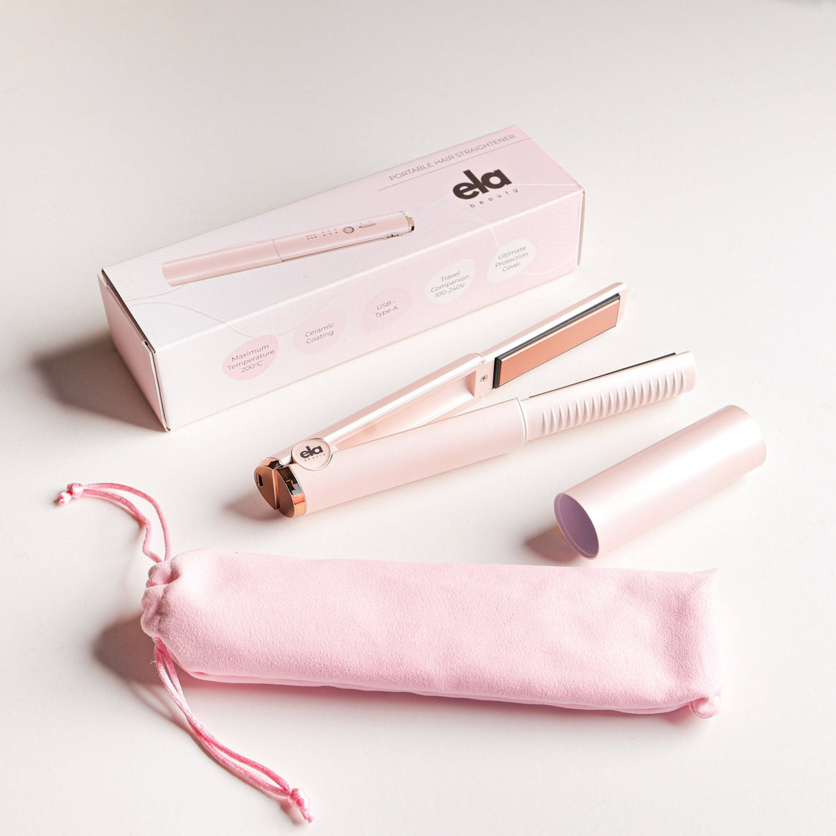 ELA Mini Hair Straightener – Cordless, Portable & USB Rechargeable - Choices