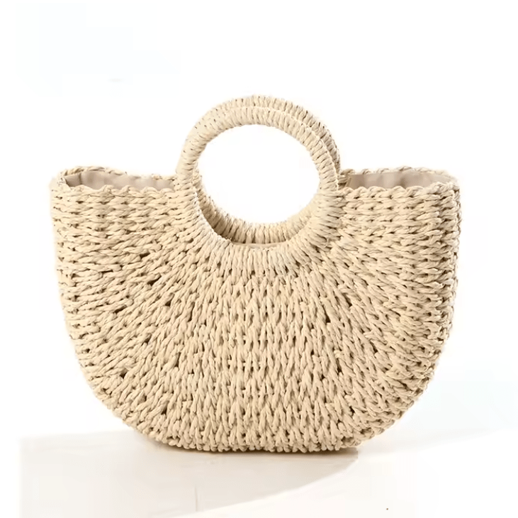 Zaya Tote – Handwoven Round Handle Straw Bag - Choices